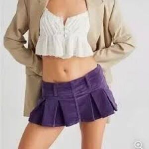 Free People Pleated Micro Mini Skort